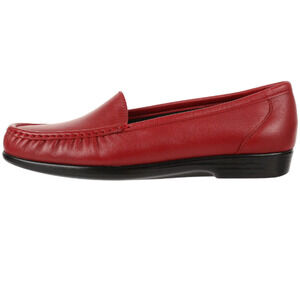 NEW SAS Simplify Red Leather Loafers Women's Sz 8.5 M Comfort Shoes Made in USA